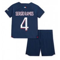 Fotbalové Dres Paris Saint-Germain Sergio Ramos #4 Dětské Domácí 2023-24 Krátký Rukáv (+ trenýrky)